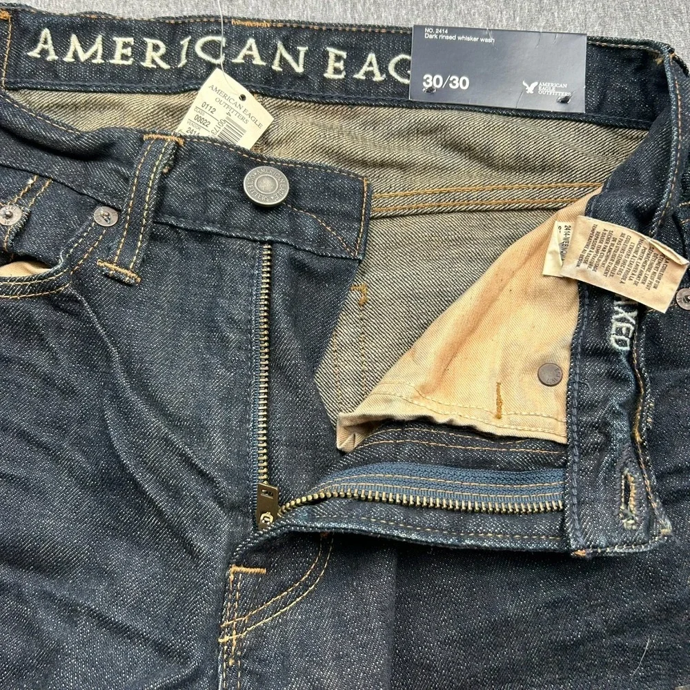 American Eagle‎ Relaxed Dark Wash Jeans Mens 30x30 Straight Leg NEW